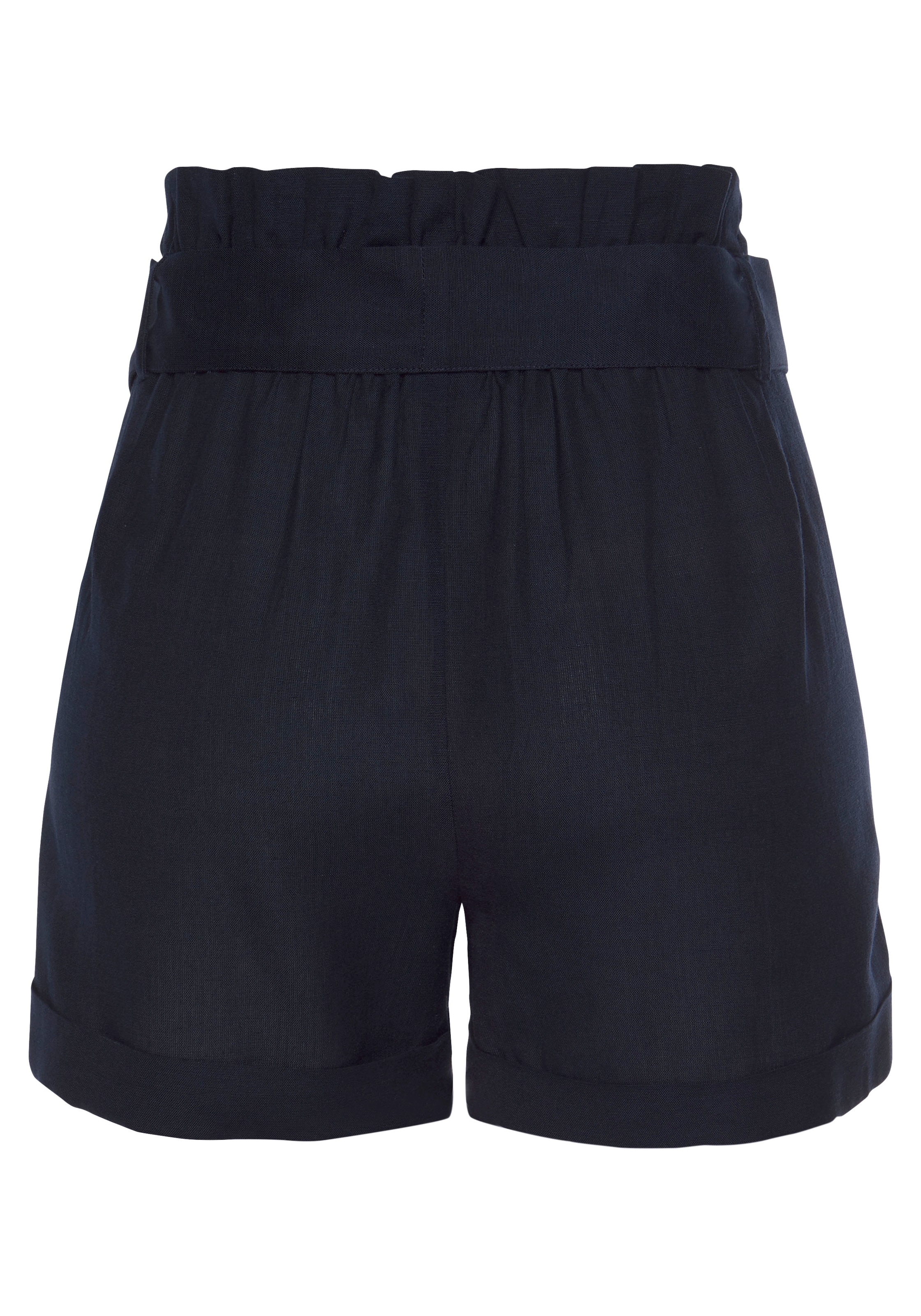 LASCANA Shorts, (mit Bindegürtel), und Knopfleiste, kurze Hose, Leinenhose, Sommerhose
